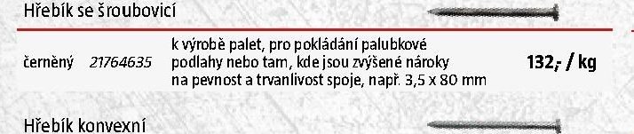 Hřebík se šroubovicí černěný