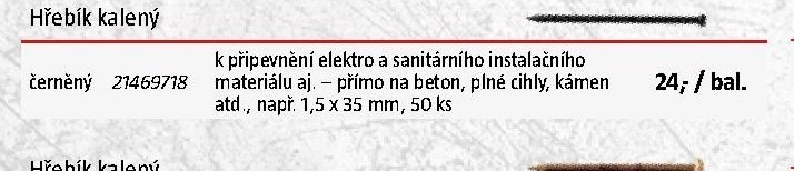 Hřebík kalený černěný