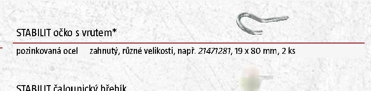 STABILIT očko s vrutem pozinkovaná ocel