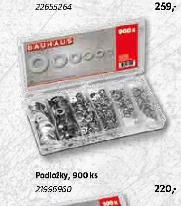 Podložky, 900 ks