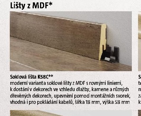 Soklová lišta K58C**