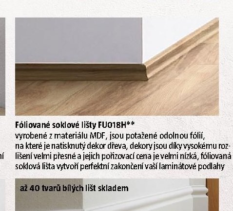Fóliované soklové lišty FU018H**