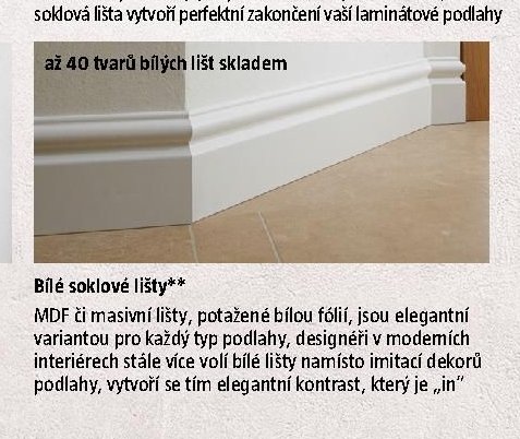 Bílé soklové lišty**