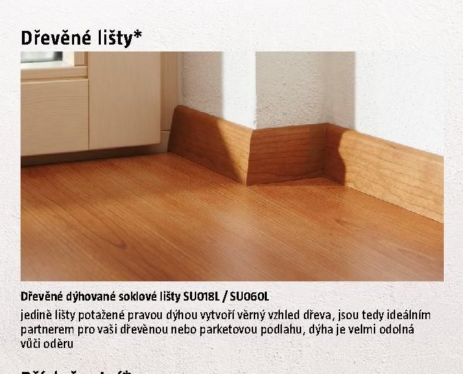 Dřevěné dýhované soklové lišty SU018L / SU060L