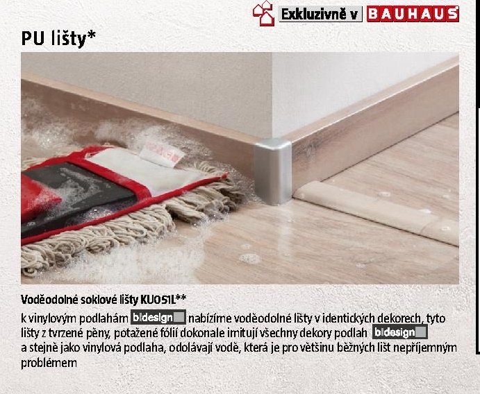 Voděodolné soklové lišty KU051L**