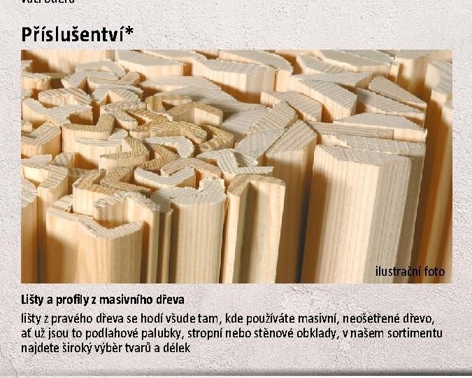 Lišty a profily z masivního dřeva