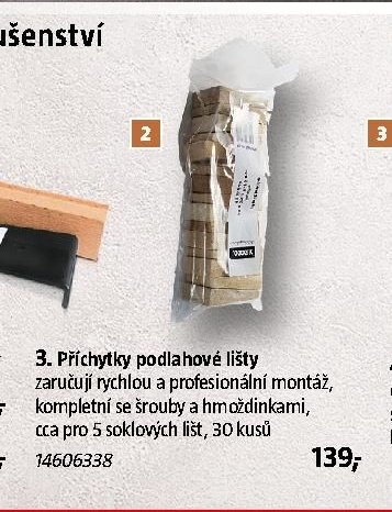 Příchytky podlahové lišty