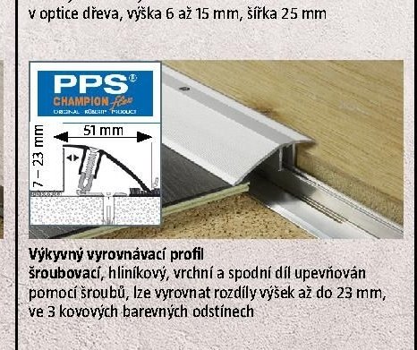 Výkyvný vyrovnávací profil