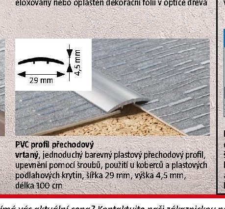 PVC profil přechodový