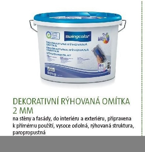 DEKORATIVNÍ RÝHOVANÁ OMÍTKA 2 MM