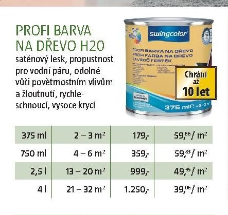 PROFI BARVA NA DŘEVO H20