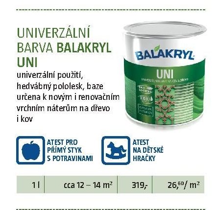UNIVERZÁLNÍ BARVA BALAKRYL UNI