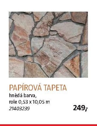 Papírová tapeta, hnědá barva, role 0,53 x 10,05 m