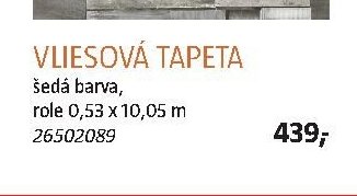 VLIESOVÁ TAPETA šedá barva
