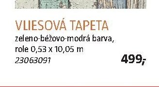 VLIESOVÁ TAPETA zeleno-béžovo-modrá barva
