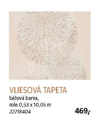 Vliesová tapeta, béžová barva, role 0,53 x 10,05 m