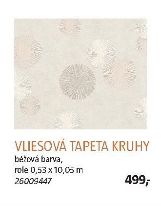 Vliesová tapeta kruhy, béžová barva, role 0,53 x 10,05 m