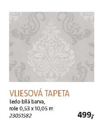 VLIESOVÁ TAPETA, šedo-bílá barva, role 0,53 x 10,05 m
