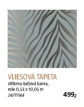 VLIESOVÁ TAPETA, stříbrno-béžová barva, role 0,53 x 10,05 m