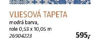 Vliesová tapeta modrá barva