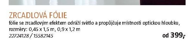 ZRCADLOVÁ FÓLIE