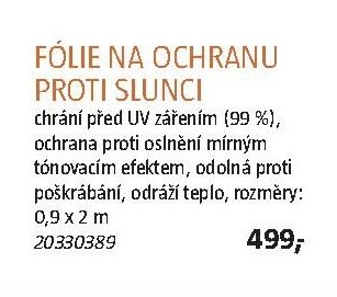 FÓLIE NA OCHRANU PROTI SLUNCI