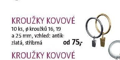 KROUŽKY KOVOVÉ (anticko-zlaté, stříbrné)