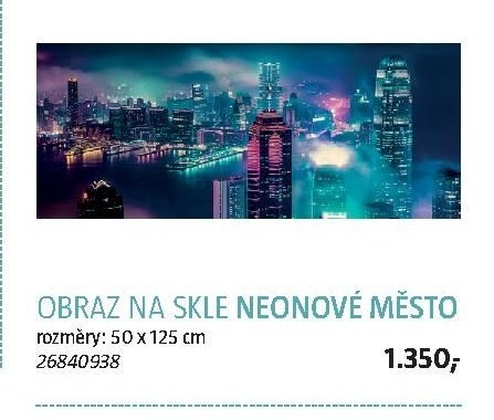 OBRAZ NA SKLE NEONOVÉ MĚSTO