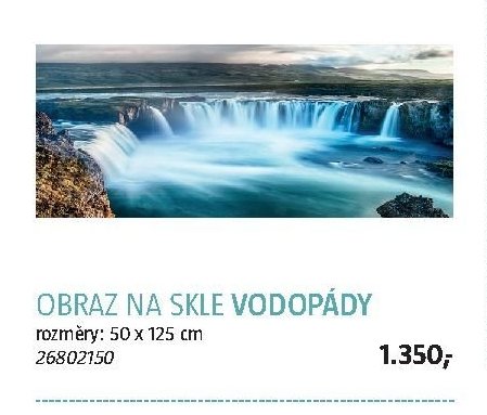 OBRAZ NA SKLE VODOPÁDY