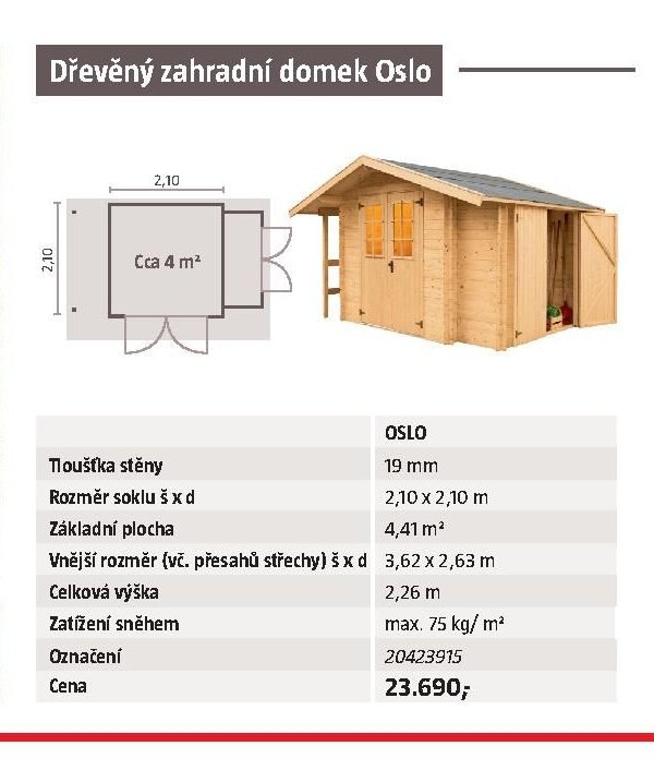 Dřevěný zahradní domek Oslo