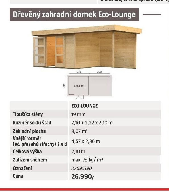 Dřevěný zahradní domek Eco-Lounge