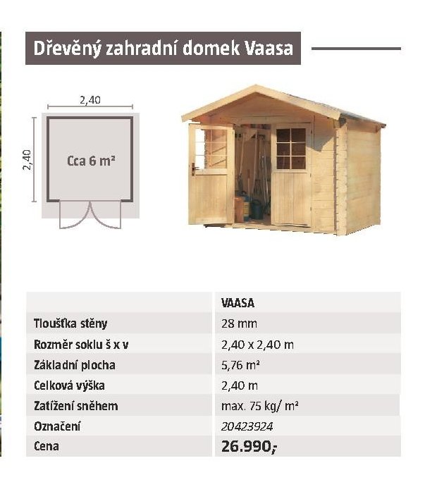 Dřevěný zahradní domek Vaasa