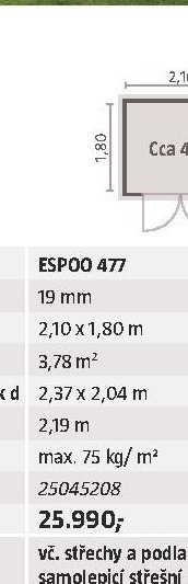 Dřevěný zahradní domek Espoo 477
