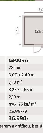 Dřevěný zahradní domek Espoo 475