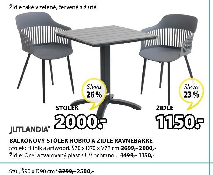 Balkonový stolek HOBRO a židle RAVNEBAKKE