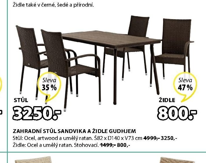 Zahradní stůl SANDVIKA a židle GUDHJEM