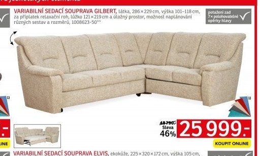 VARIABILNÍ SEDACÍ SOUPRAVA GILBERT