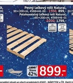Pevný laťkový rošt Natural 90x200 cm