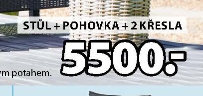 Zahradní sestava MARIELYST (Stůl + pohovka + 2 křesla)