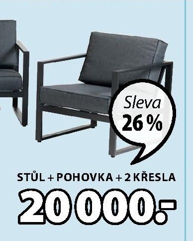 Zahradní sestava VONGE (Stůl + pohovka + 2 křesla)