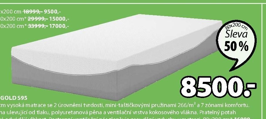 Pružinová matrace Gold S95