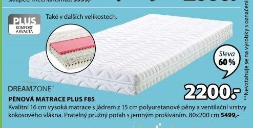 Pěnová matrace PLUS F85