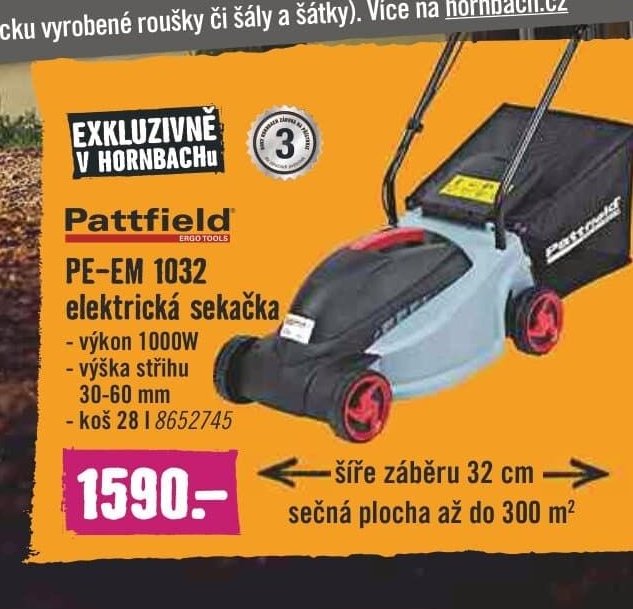 Pattfield PE-EM 1032 elektrická sekačka