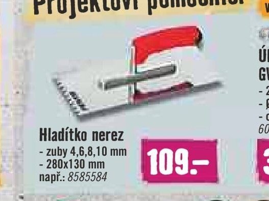 Hladítko nerez 280x130 mm