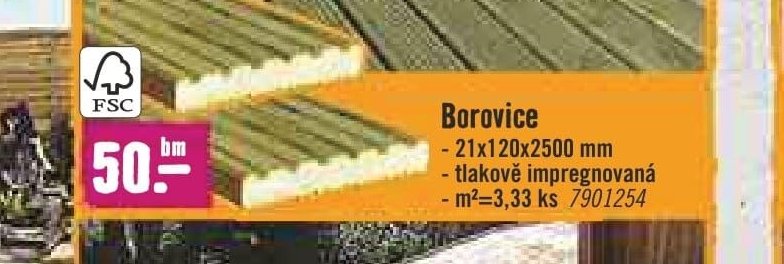 Borovice 21x120x2500 mm
