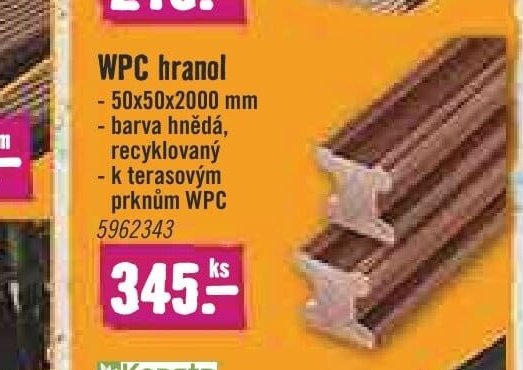 WPC hranol 50x50x2000 mm