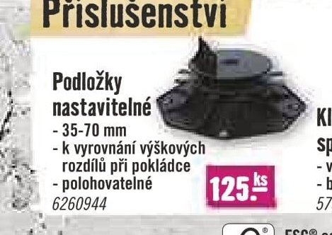 Podložky nastavitelné 35-70 mm