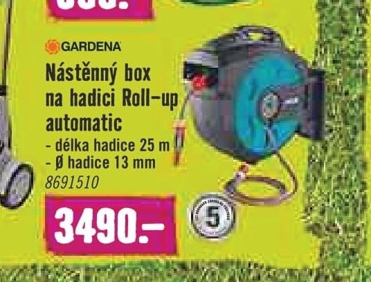 GARDENA Nástěnný box na hadici Roll-up automatic