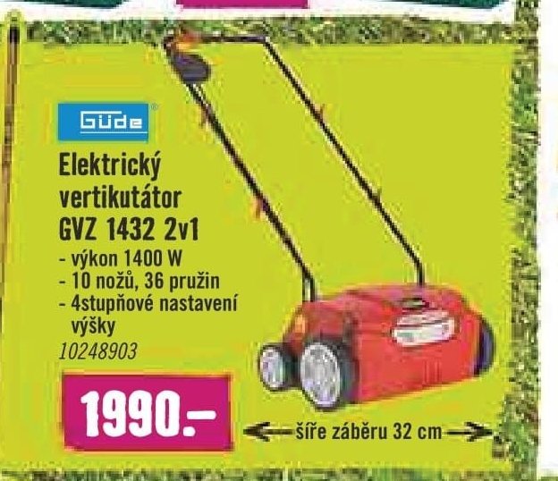 Güde Elektrický vertikutátor GVZ 1432 2v1