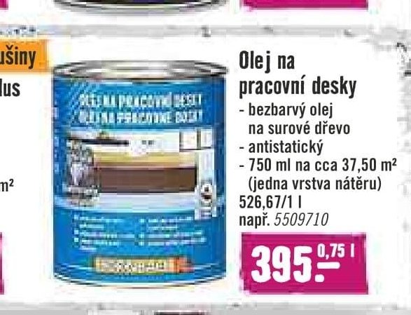 Olej na pracovní desky